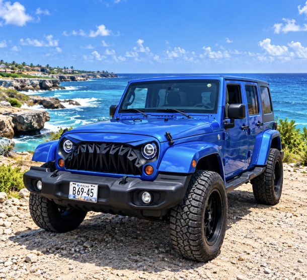 Jeep Wrangler Sahara blauw
